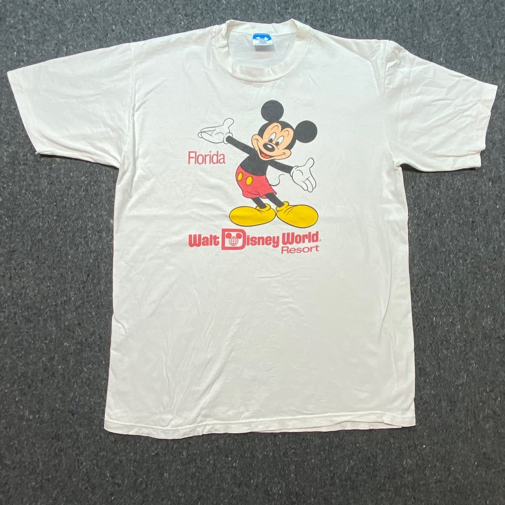 Disney T Shirt XL Mens White Vintage Mickey Mouse Florida Walt Disney World 90s